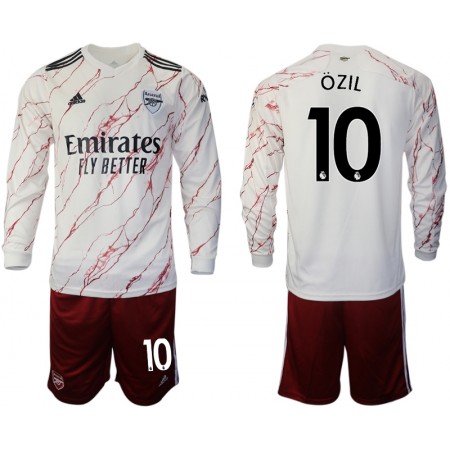 Billiga Fotbollströjor Arsenal Ozil 10 Barn Borta tröja 2020/21 Långärmad